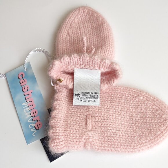NWT Cashmere Heaven Baby Mittens Pale Pink 100% Cashmere 6-12 Months - Picture 4 of 6